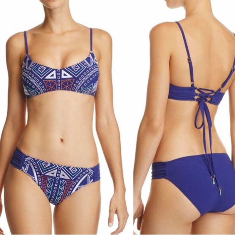 Trina Turk Blue Tribal Bikini Set